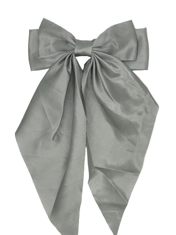 Gray fabric bow on a light white background
