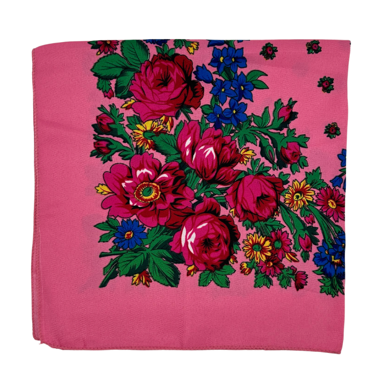 floral design on pink backround