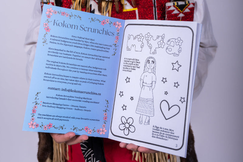 Coloring book with a picture of a girl and various shapes on a white background