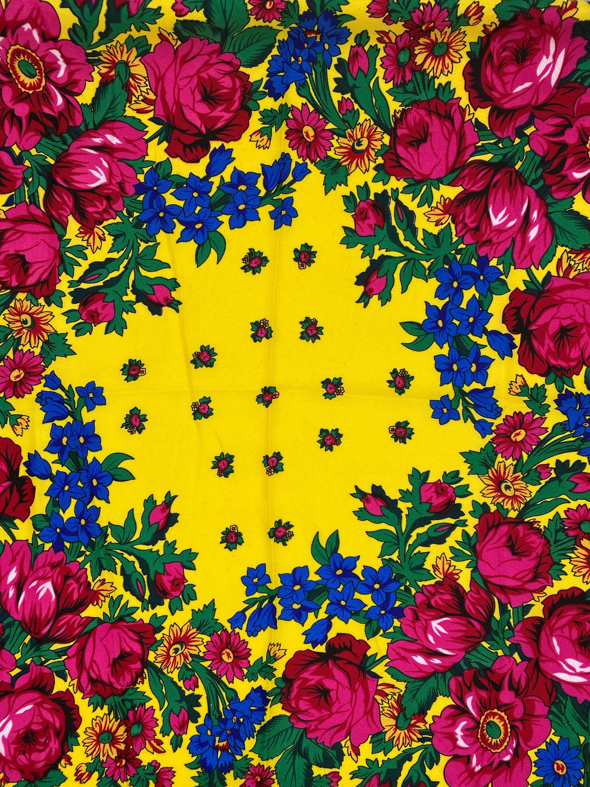 floral design on yellow background