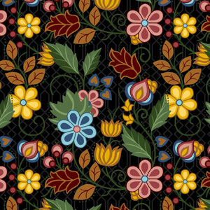 Satin Floral SGS-0004 black