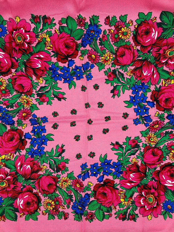 floral design on pink background