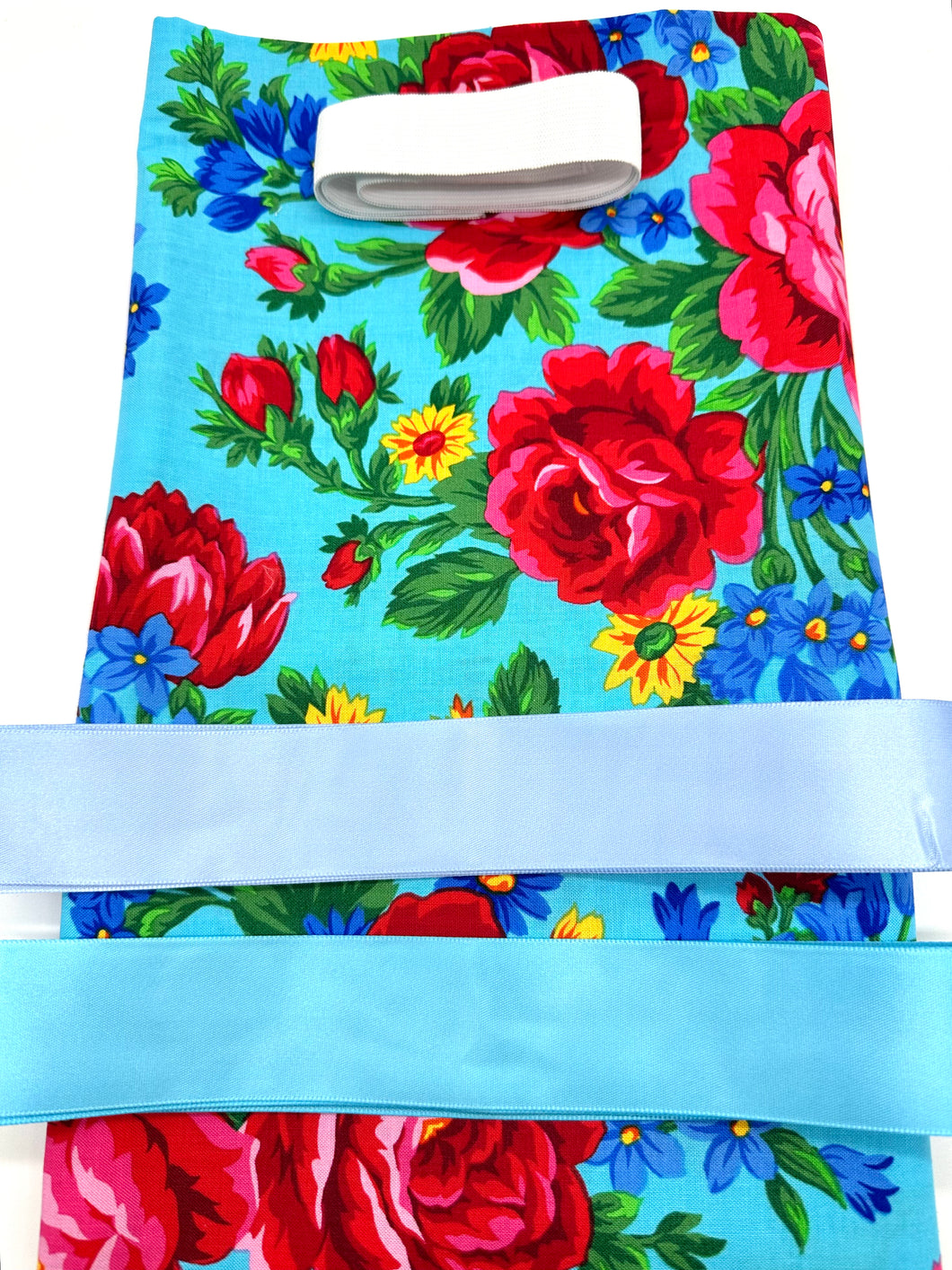 Child Light Blue Kokom Floral Ribbon Skirt Kit