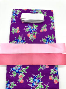Child Purple Floral Ribbon Skirt Kit