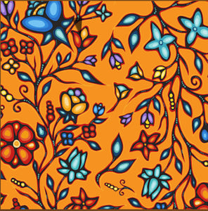 JT Ojibway Florals Orange