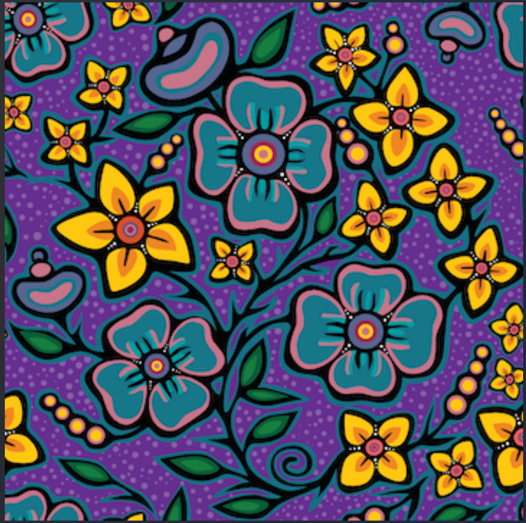 JT Ojibway Florals Purple
