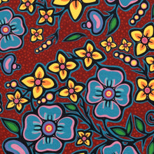 Load image into Gallery viewer, JT Ojibway Florals Burgundy
