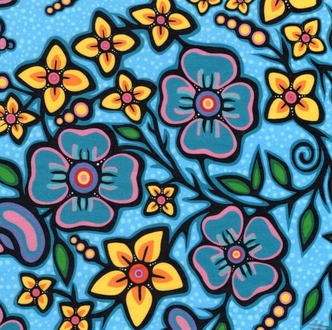 JT Ojibway Florals Turquoise