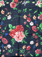 Load image into Gallery viewer, Black Vintage Floral Metallic Scarf
